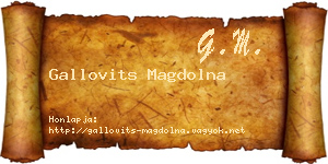 Gallovits Magdolna névjegykártya